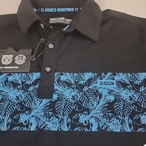 DIXXON FLANNEL COMPANY SS POLO SHIRT CYAN FLORAL BLACK - 3X (USED CORAL MODEL)